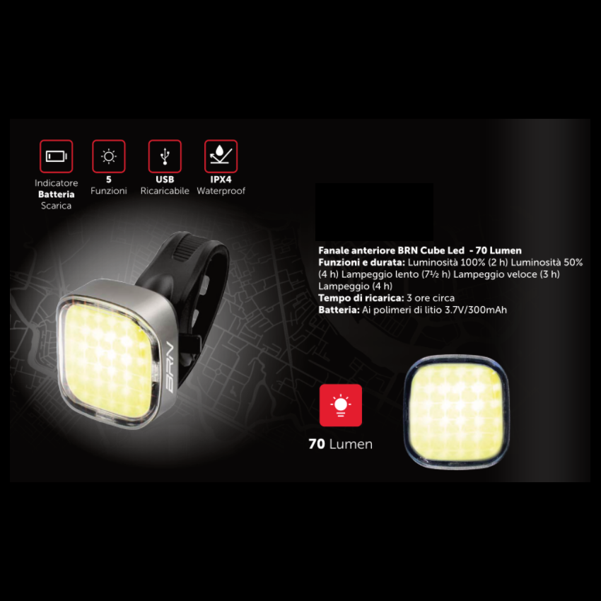 Fanale BRN anteriore Cube Led