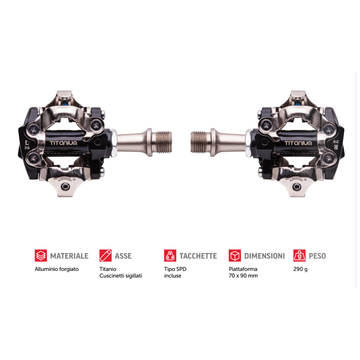 Pedali bici pro con asse in titanio